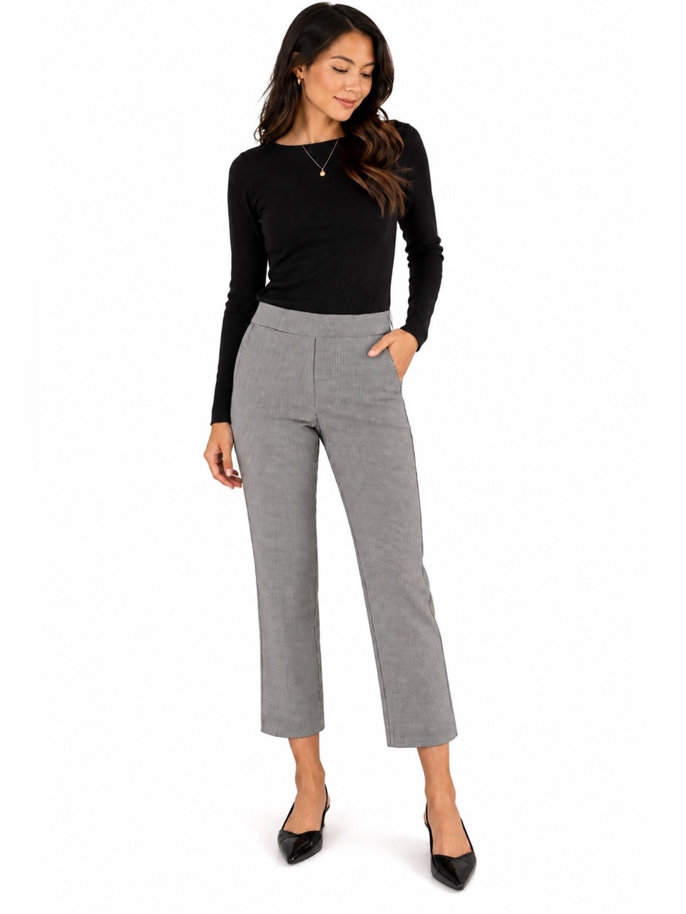 Babaton Aritzia Houndstooth Cropped Pants Size 0 Tailored Workwear Trouser